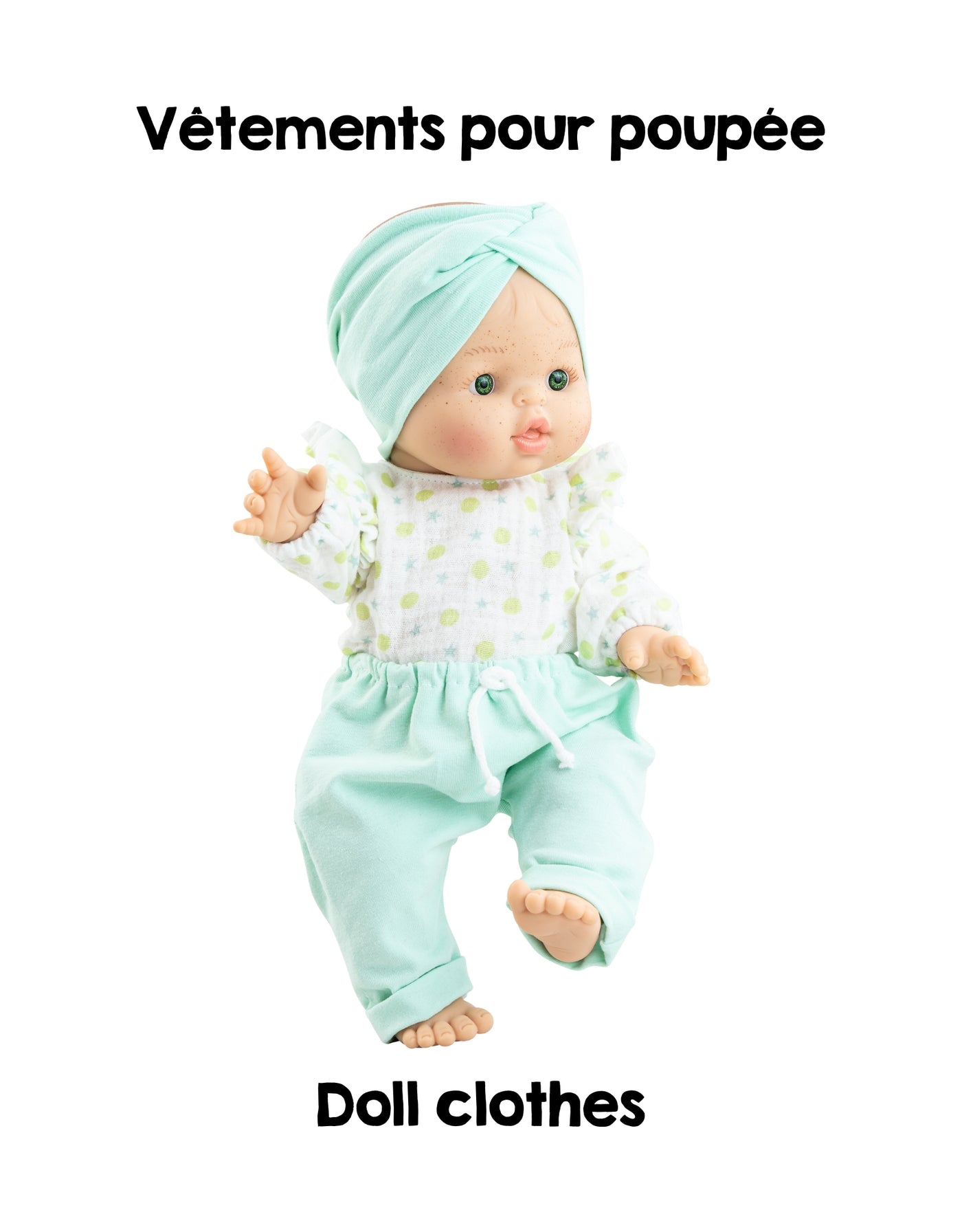 Clothes for dolls Gordis, Los Manus and Alex & Sonia - Turquoise pants set - Paola Reina