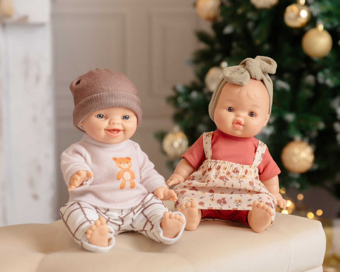 Baby Gordis - Frederica with floral dress-overalls and headband - Paola Reina