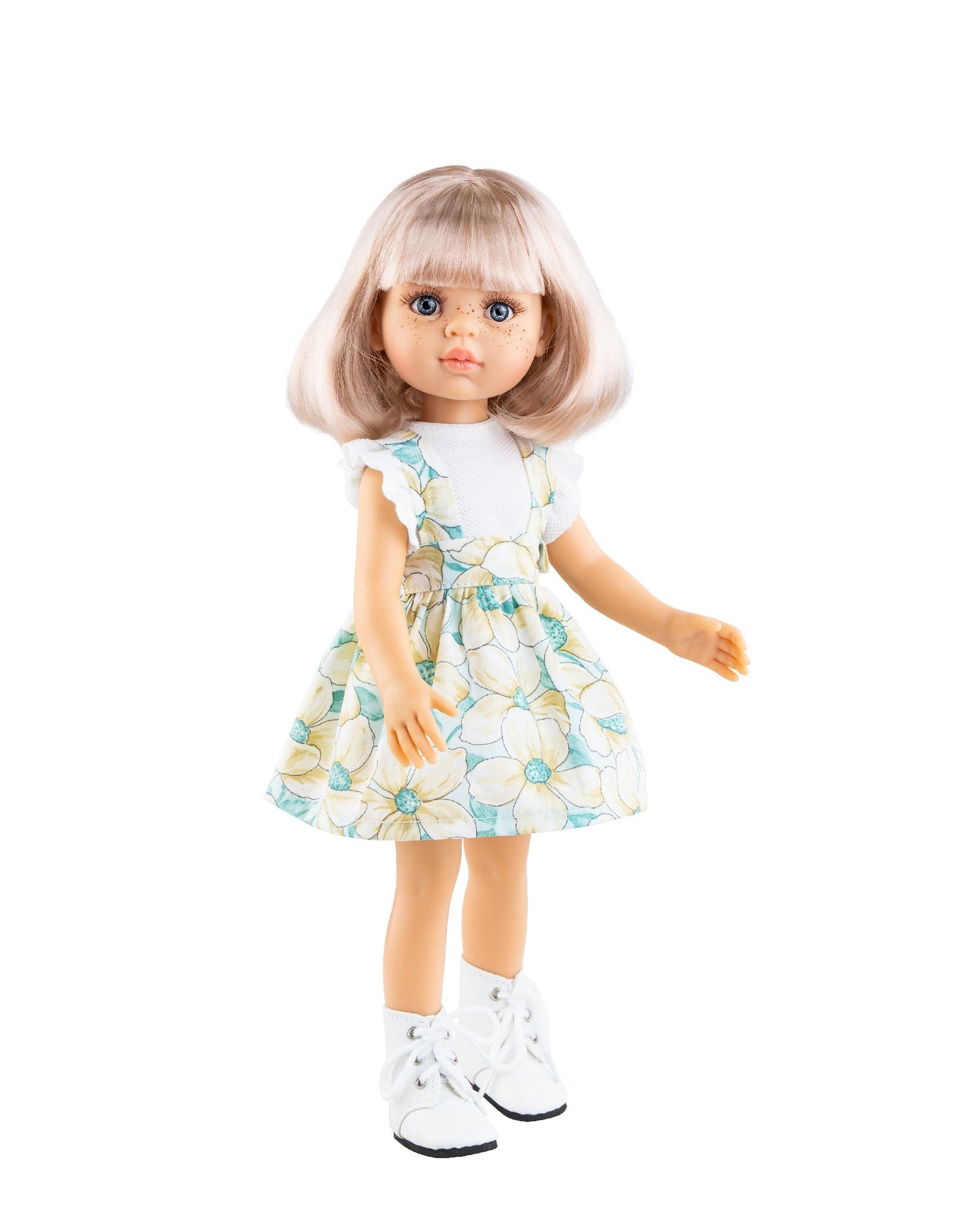 Las Amigas Doll - Rosy - Turquoise yellow floral dress and white boots - Paola Reina