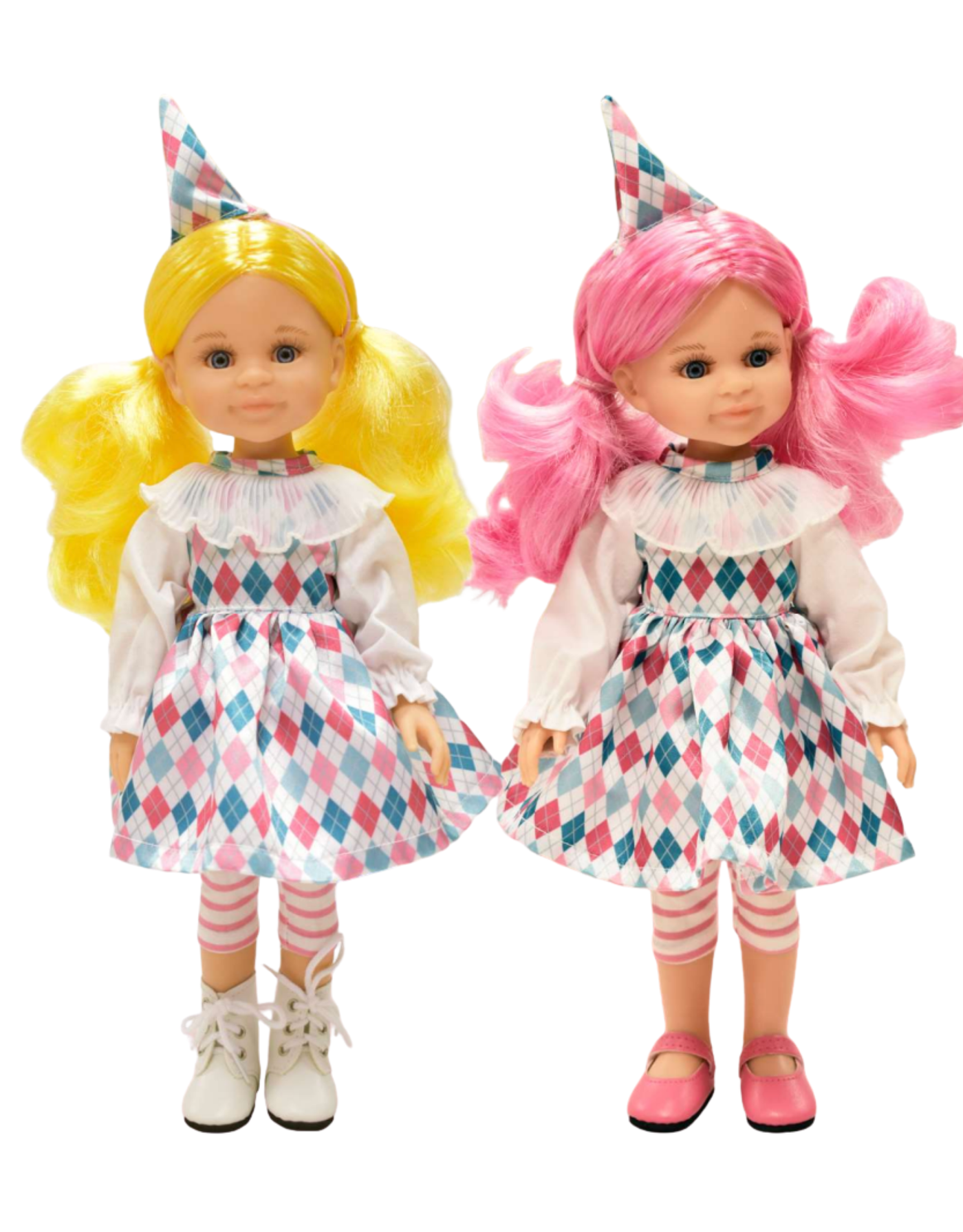 Las Amigas doll - Cleo harlequin with pink hair - Paola Reina