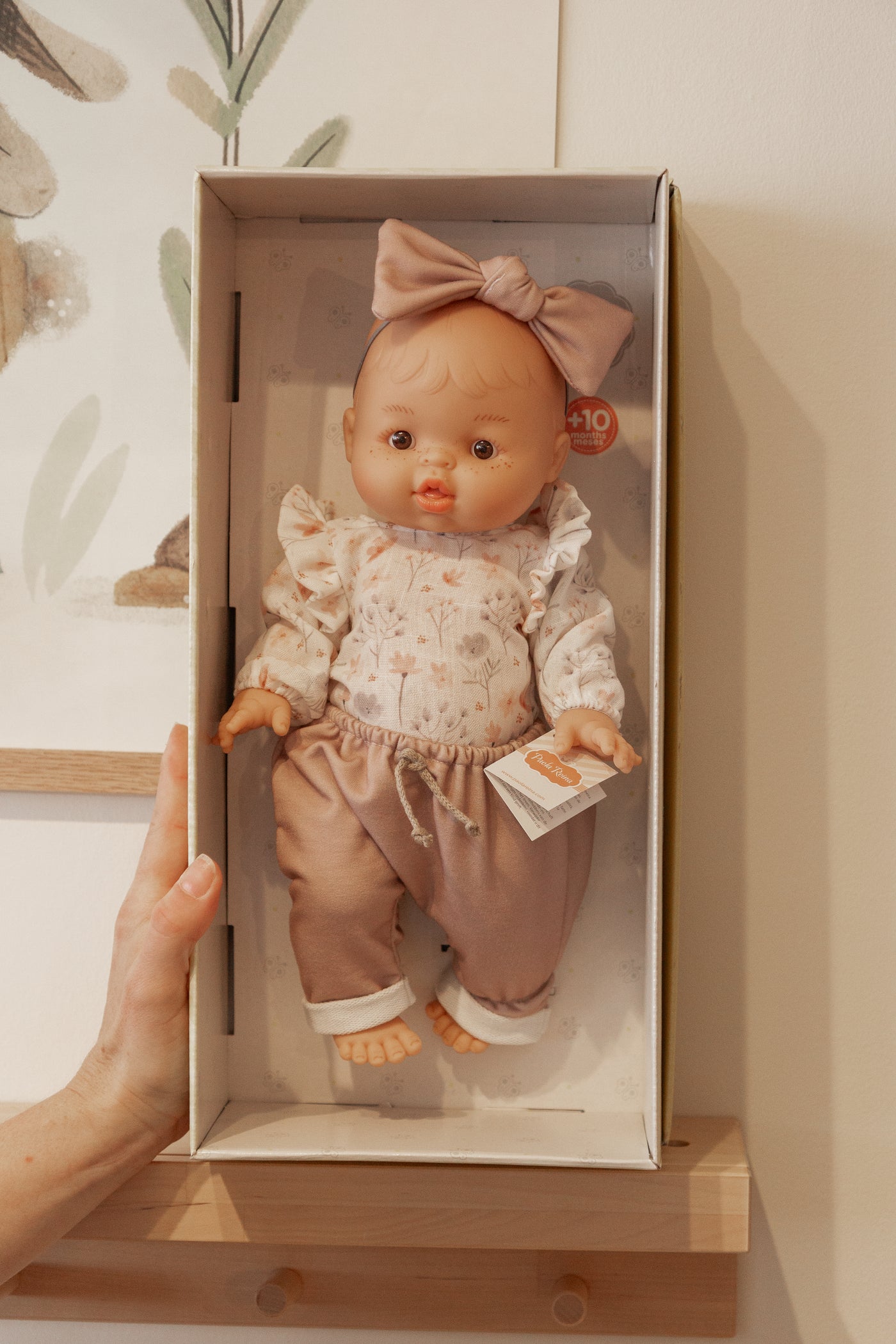 Baby Gordis - Pink with floral sweater, pants and bow - Paola Reina