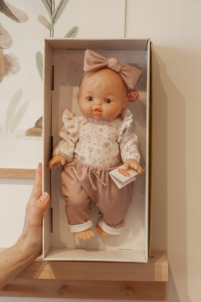 Baby Gordis - Pink with floral sweater, pants and bow - Paola Reina