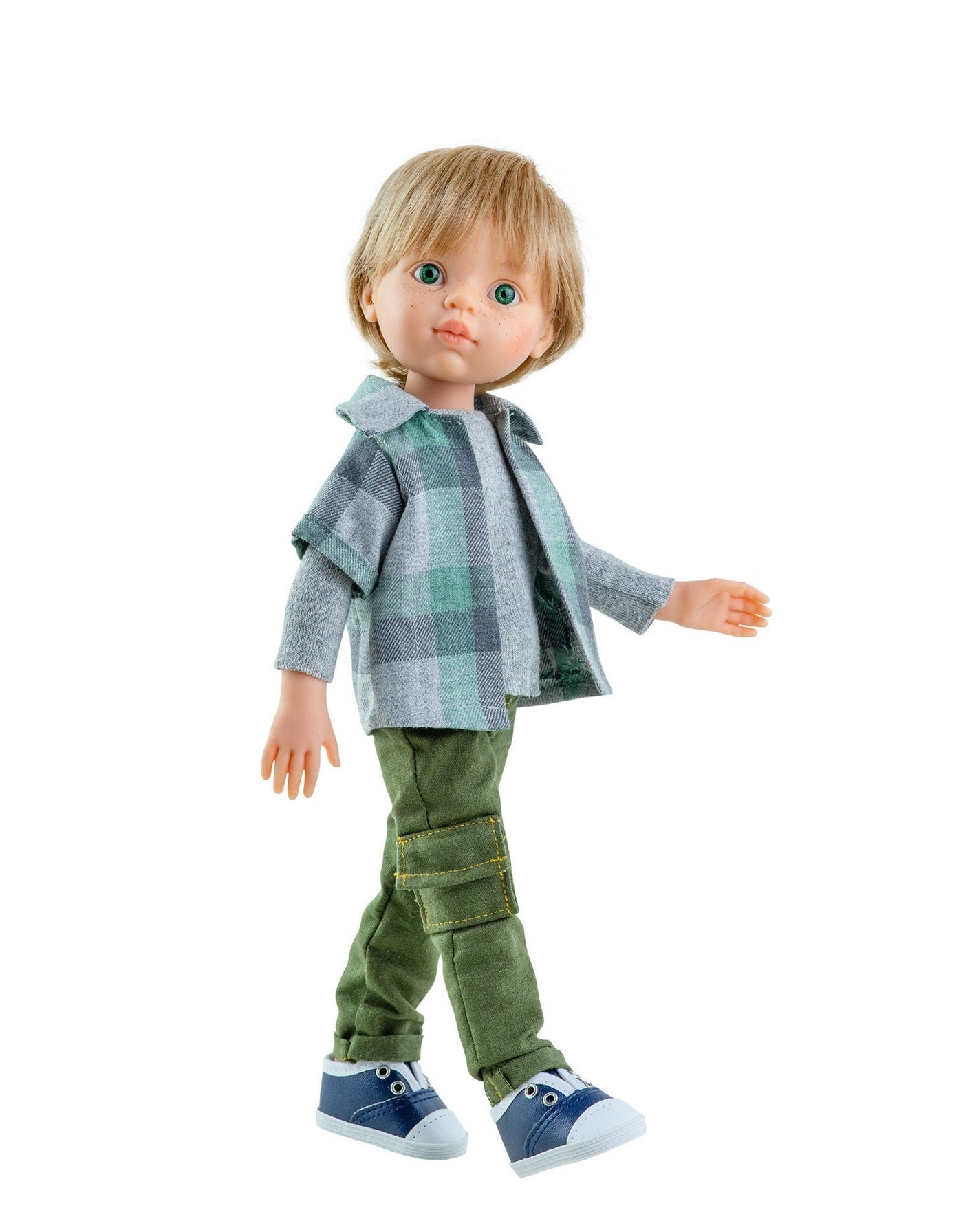 Las Amigas Doll Clothing - Gray and Green Shirt & Cargo Pants - Paola Reina