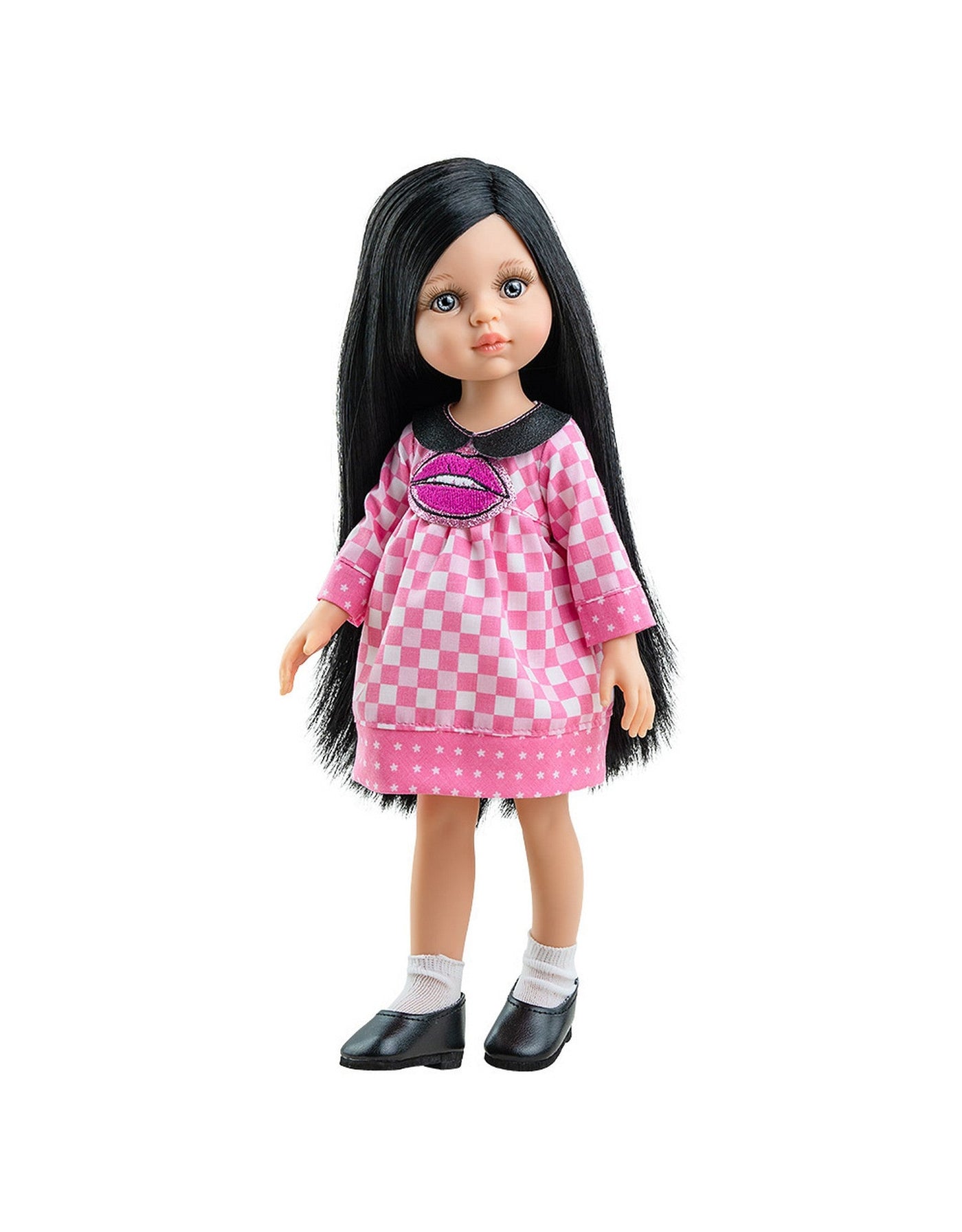 Las Amigas Doll - Carina with pink plaid dress - Paola Reina