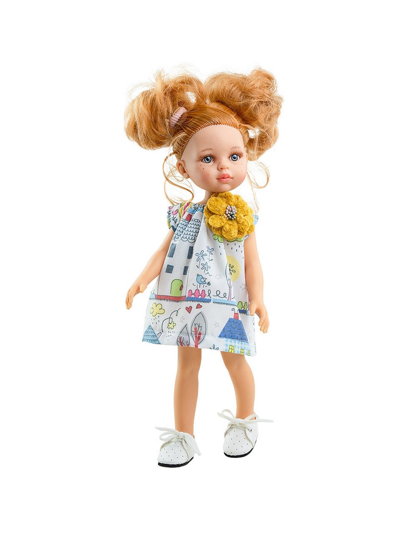 Las Amigas Doll - Dasha with homemade white dress and yellow flower - Paola Reina