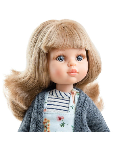 Las Amigas Doll - Carla with blue jumper and gray jacket - Paola Reina