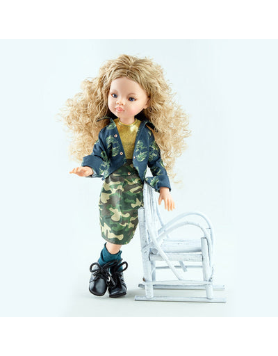Las Amigas Articulated Doll - Manica with camouflage skirt and jacket set - Paola Reina