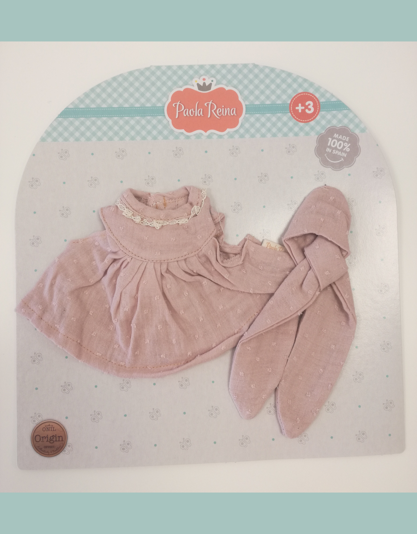 Gordis Doll Clothing - Antique Pink Dress with Matching Johana Headband - Paola Reina