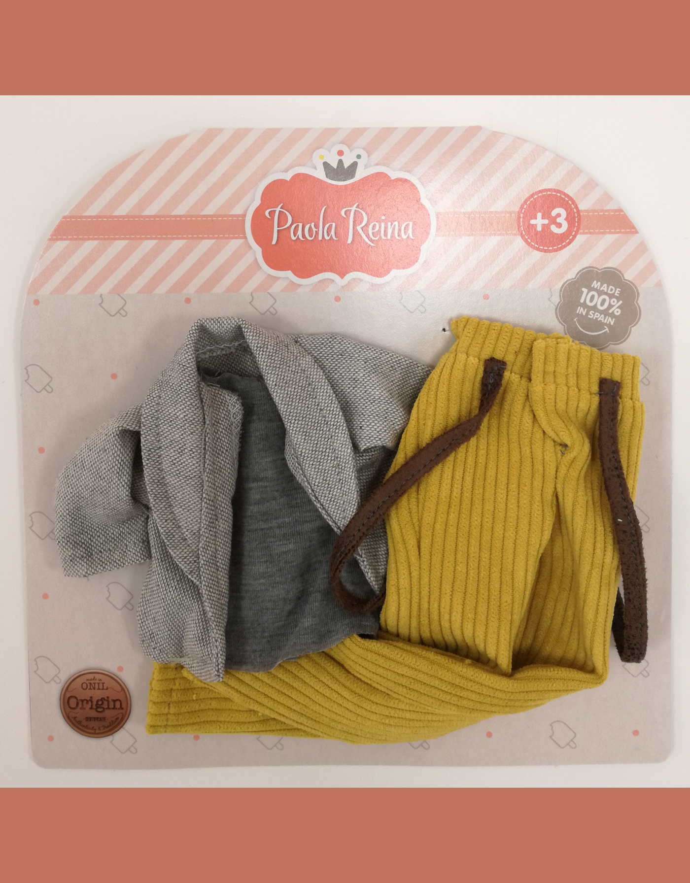 Las Amigas Doll Clothing - Trousers with suspenders and gray jacket - Paola Reina