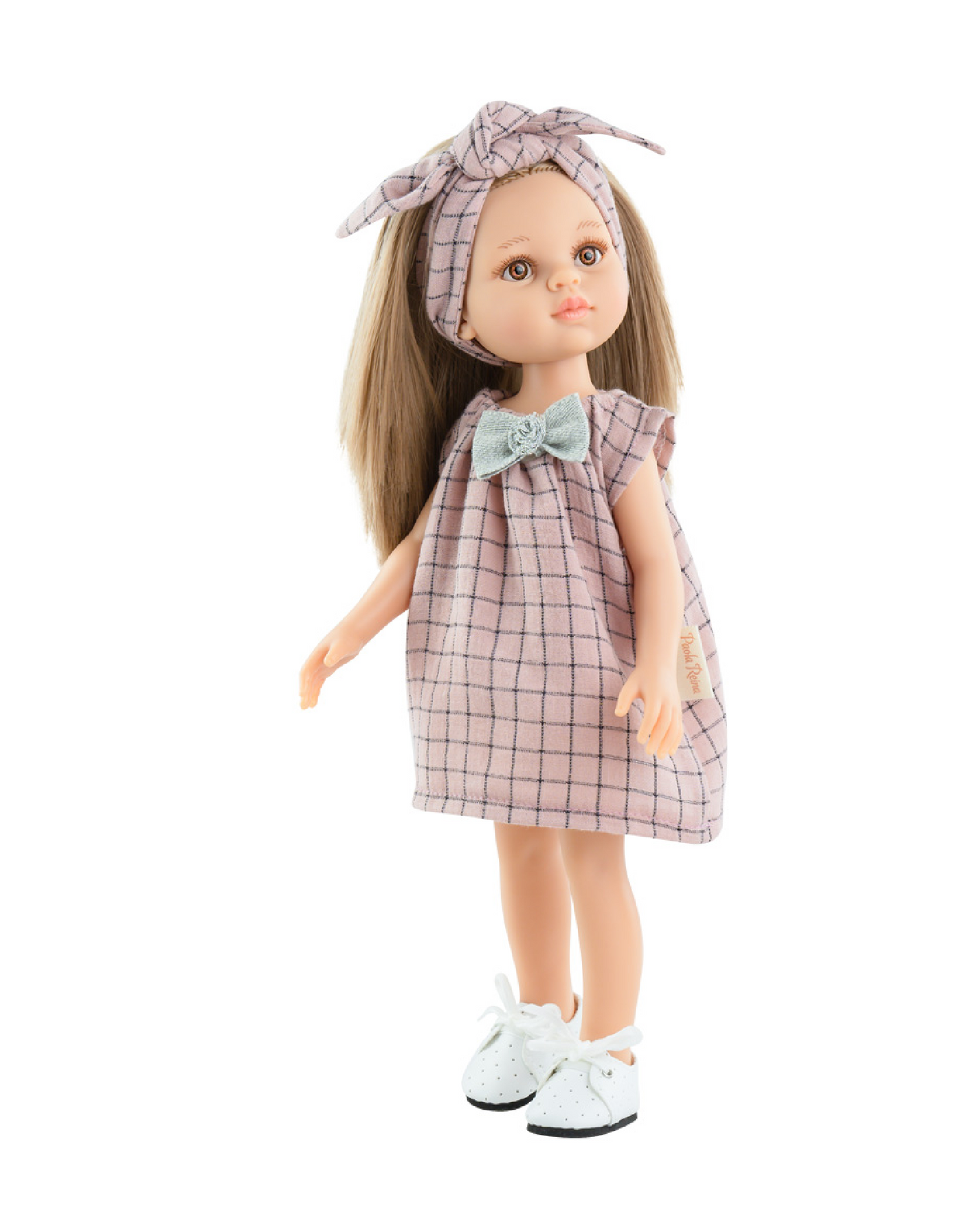 Las Amigas Doll - Annie pink dress and checkered strip - Paola Reina