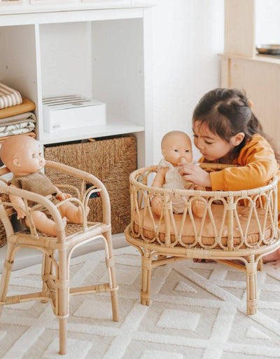Rattan high chair for doll - Poppie Toys