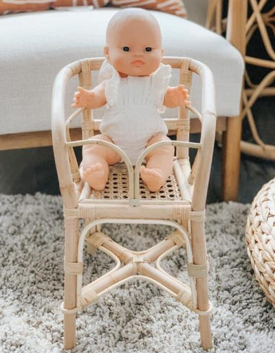 Rattan high chair for doll - Poppie Toys