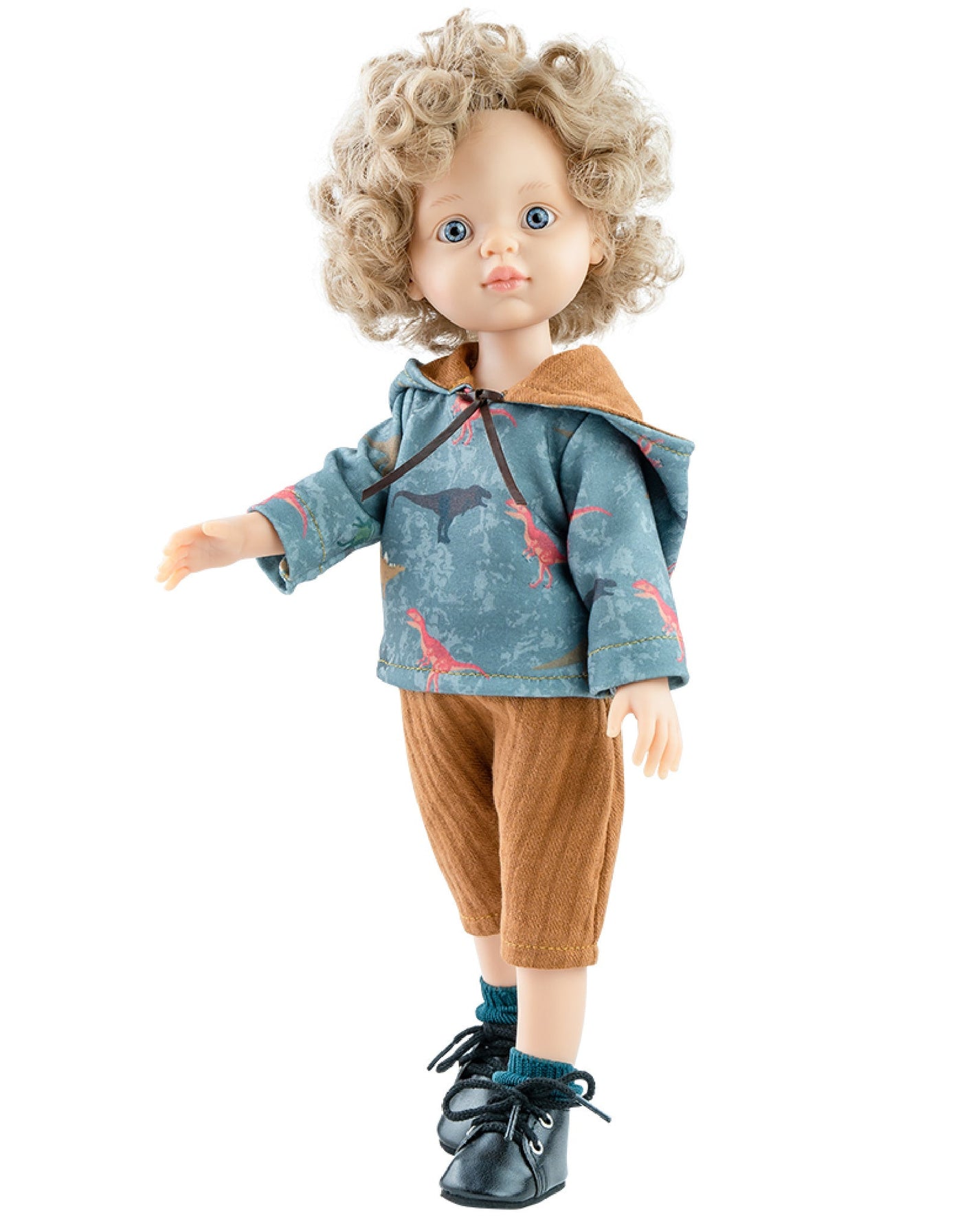 Las Amigas Doll Clothing - Dinosaur hoodie and ochre pants - Paola Reina